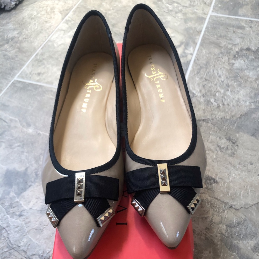 Ivanka Trumo Studed Bow Flats